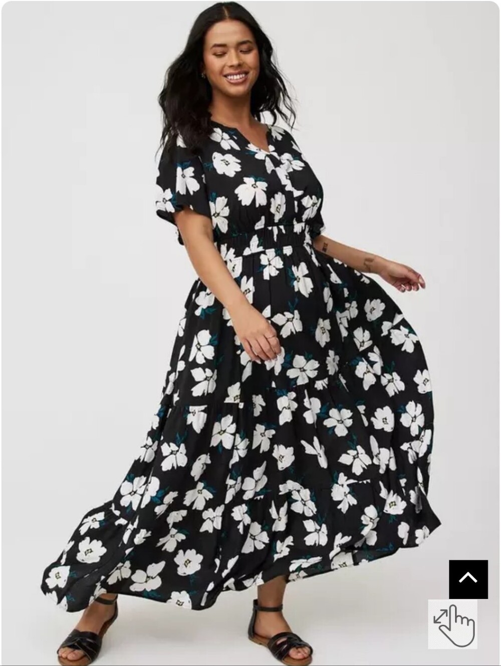 Torrid Y-Neck Tiered Maxi Dress 00 NWT